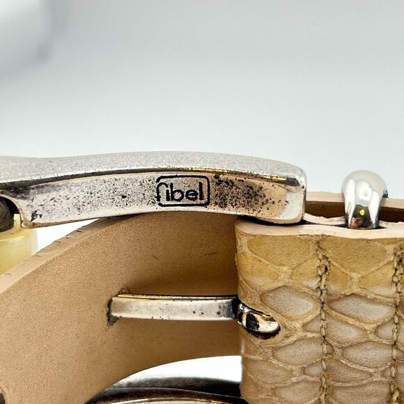 Vtg STREETS AHEAD LA Women\'s S Beige Leather Snake Embossed BELT Silver Buckle main image 7